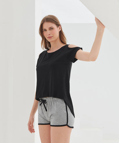 SF Ladies Drop Tail T-Shirt - T Shirt Printing UK