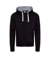 AWDis Chunky Zoodie in Jet Black - Custom zipped hoodie printing UK