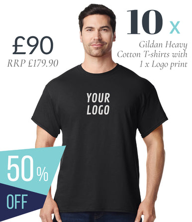 10 x Gildan Heavy Cotton T Shirts Workwear Bundle (1 x LOGO) - £90