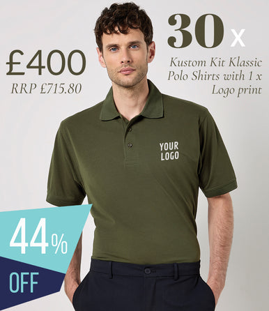 30 x Kustom Kit Polo Workwear Bundle (1 x LOGO) - £400