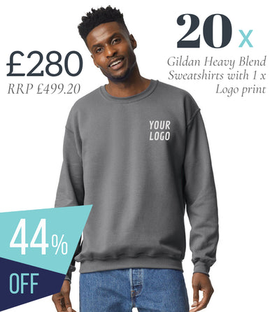 20 x Gildan Heavy Blend Sweatshirt Workwear Bundle (1 x LOGO) - £280
