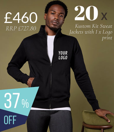 20 x Kustom Kit Sweat Jacket Workwear Bundle (1 x LOGO) - £460