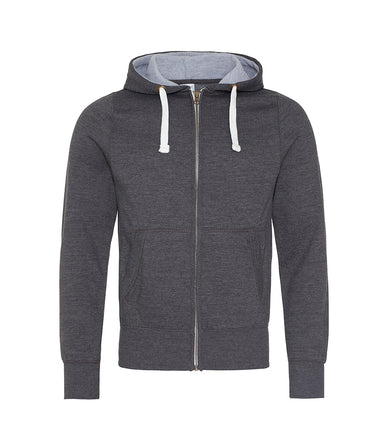 AWDis Chunky Zoodie in Charcoal - Custom zipped hoodie printing UK