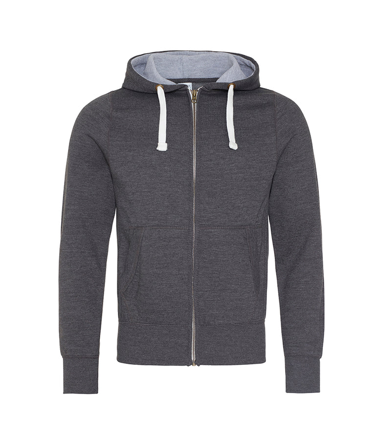 AWDis Chunky Zoodie in Charcoal - Custom zipped hoodie printing UK