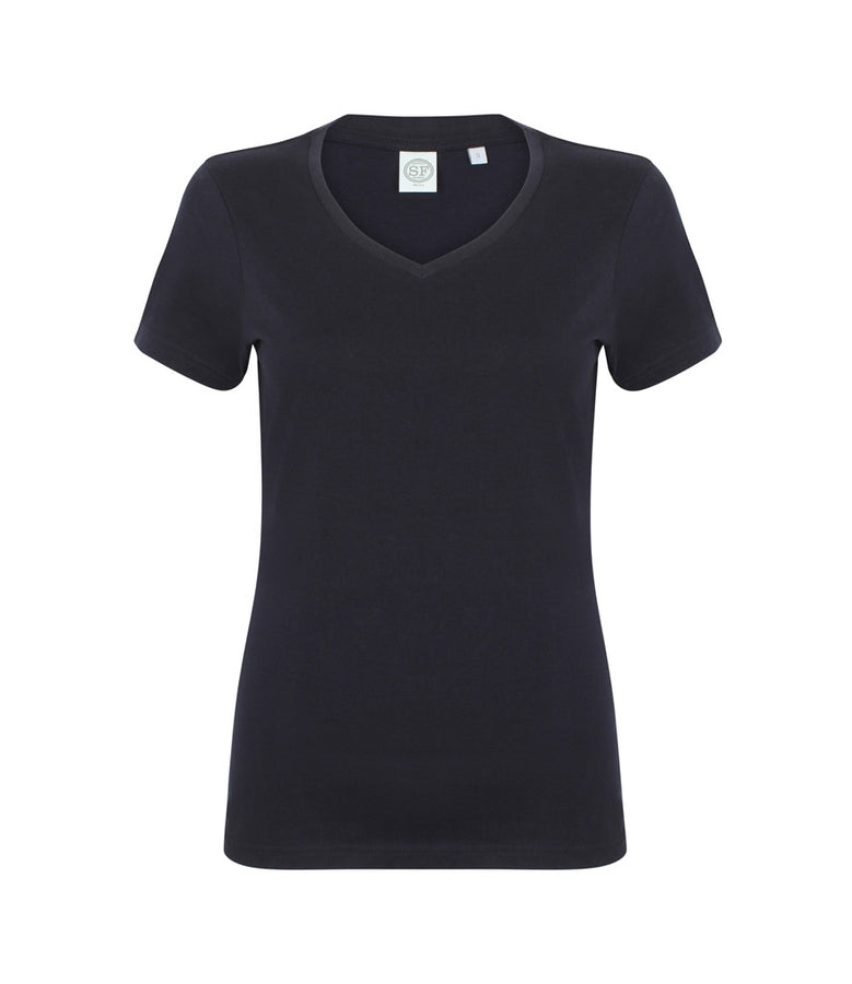 SF Ladies Feel Good V Neck Stretch T-Shirt – T Shirt Printing UK